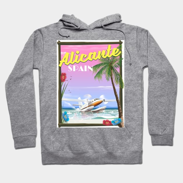 Alicante Spain travel poster Hoodie by nickemporium1